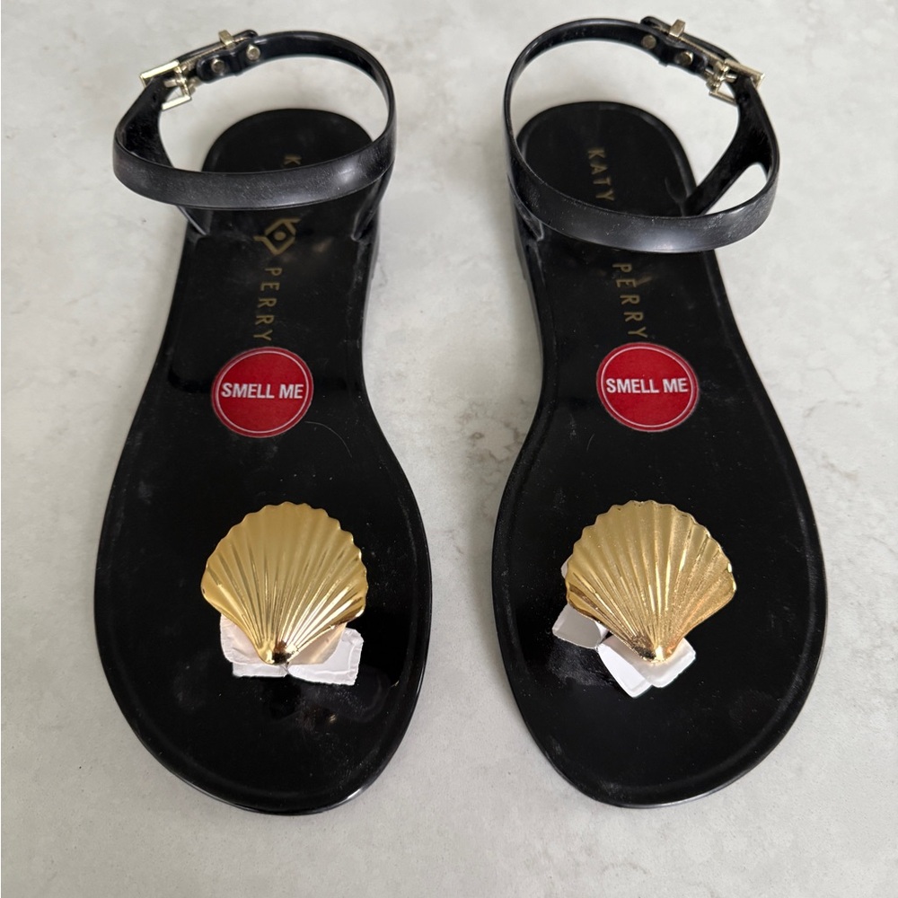 Katy Perry Collections Black and Gold Women's Sandals